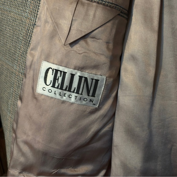 Cellini Collection Gray w/ Blush/Blue accents Men's Blazer - Picture 2 of 16